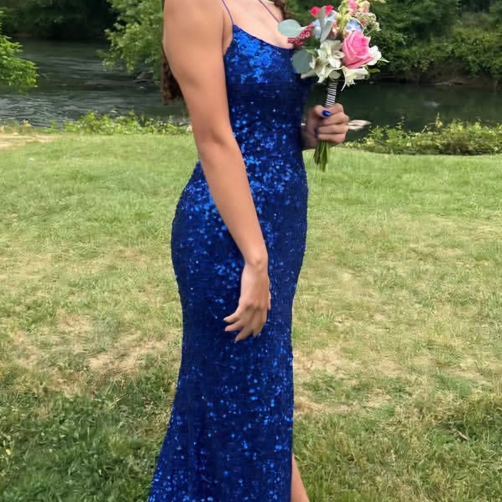 Dazzling Sapphire Sequin Gown